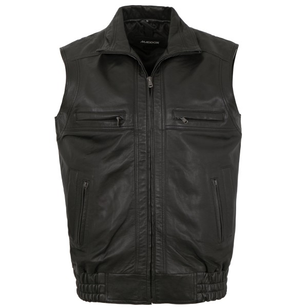 Maddox - Herren Lederweste Lammnappa schwarz-14247