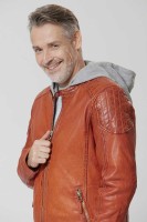 Jilani - Herren Lederjacke Kapuze Lammnappa burned orange-13985-1 Jilani - Herren Lederjacke Kapuze Lammnappa burned orange-13985-1