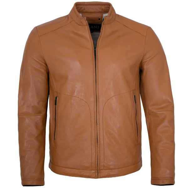 Jilani - Herren Lederjacke Lammnappa cognac-14495