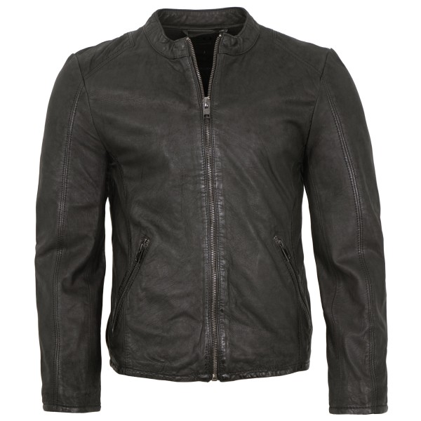 2.0 by Mauritius - Herren Lederjacke Lammnubuk schwarz-14258