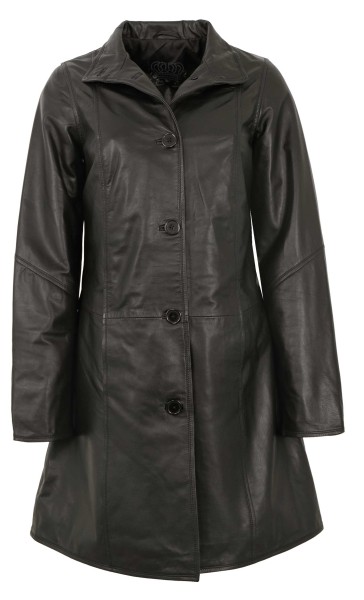 MADDOX - Damen Ledermantel Lammnappa schwarz-14179