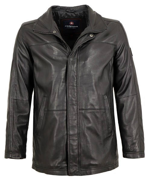 Redpoint - Herren Lederjacke Longjacke Lammnappa schwarz-12667-2