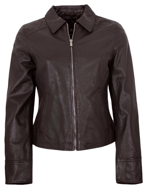 Jilani - Damen Lederjacke Lammnappa choco-14021