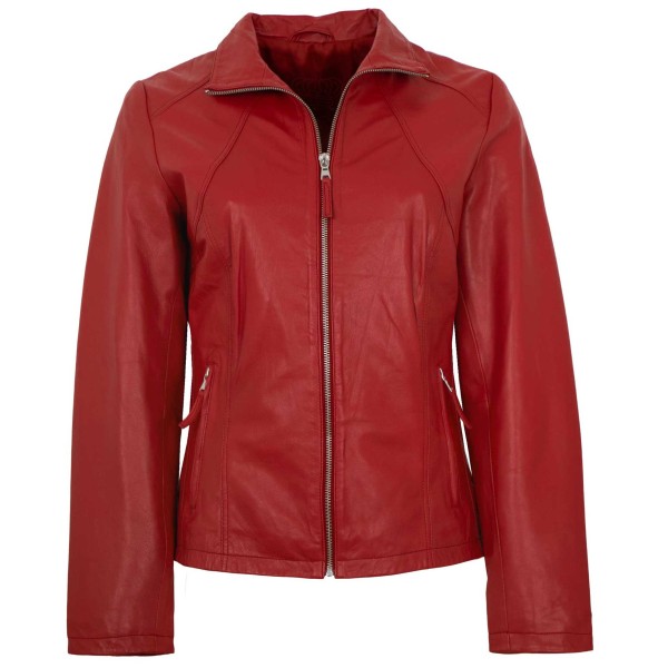 MADDOX - Damen Lederjacke Lammnappa rot-14384