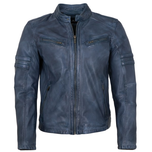 Jilani - Herren Lederjacke Lammnappa blau-14263
