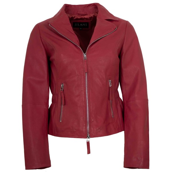Jilani - Damen Lederjacke Bikerjacke Lammnappa mangolie-14409