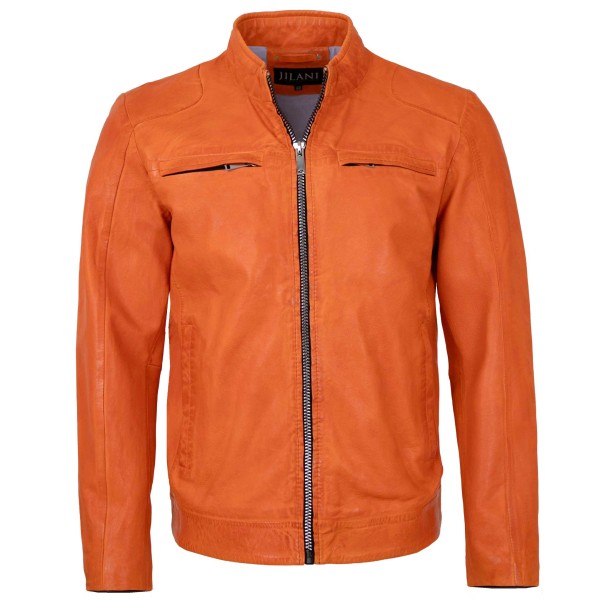 Jilani - Herren Lederjacke Lammnappa orange-14226