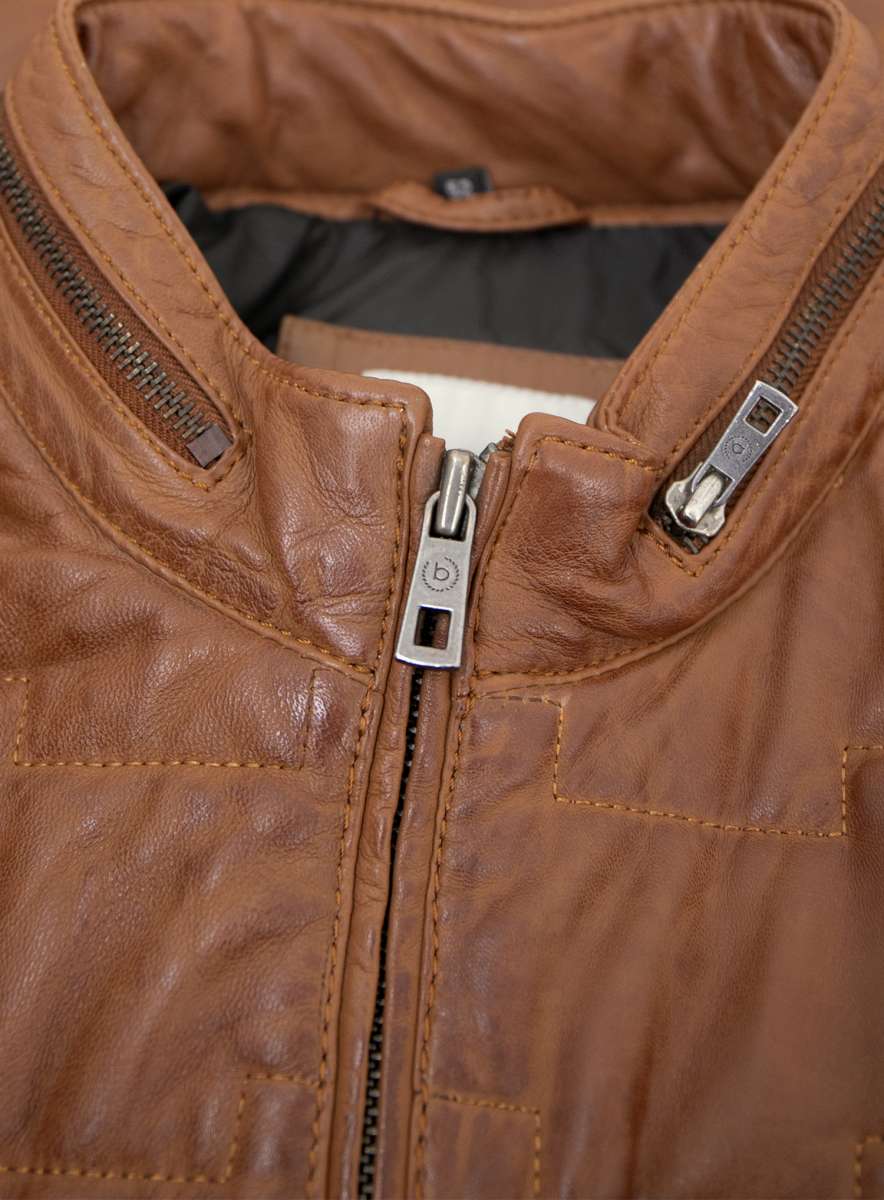 Mens Jackets Boss Lederjacke Cognac Hugo Boss Orange Lederjacke