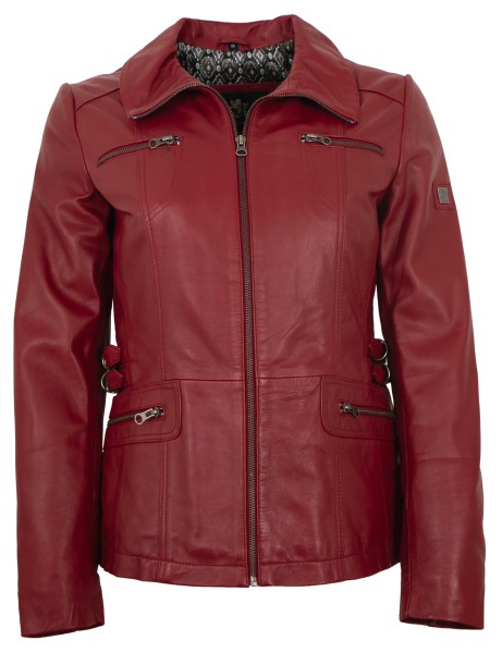 OTTO KERN - Damen Lederjacke Lammnappa rot-14146