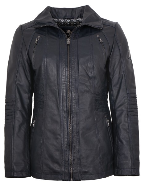 OTTO KERN - Damen Lederjacke Lammnappa navy-14134