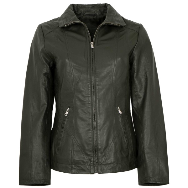 MADDOX - Damen Lederjacke Lammnappa olive-14384