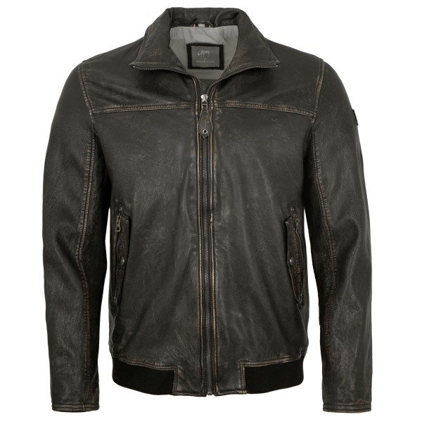 Gipsy by Mauritius - Herren Lederjacke Blouson Lammnappa schwarz antik-14252