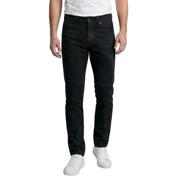 MADDOX - Herren Lederhose Lammnubuk schwarz-14489