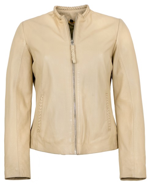 Gipsy - Damen Lederjacke Lammnappa light beige-13813