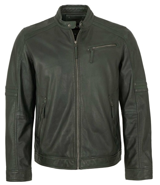 Jilani - Herren Lederjacke Lammnappa petrol-14019