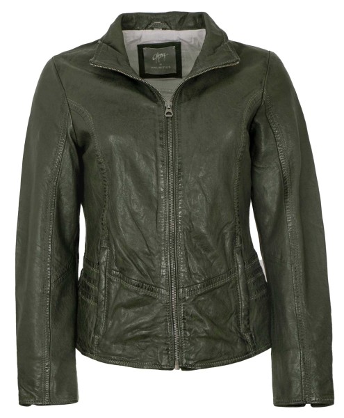 Gipsy by Mauritius - Damen Lederjacke Lammnappa forest green-13900