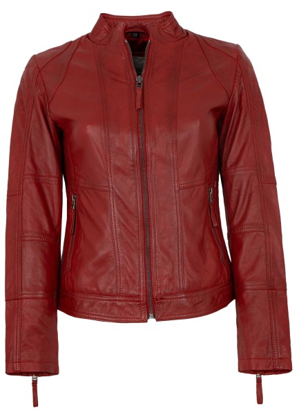 7eleven - Damen Lederjacke Lammnappa rot-14041