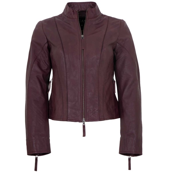 Jilani Collection - Damen Lederjacke Lammnappa berry-14410