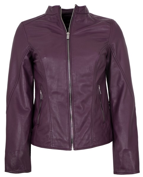 Jilani - Damen Lederjacke Lammnappa lila-13937