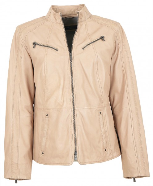 Jilani - Damen Lederjacke Lammnappa sand Pflanzlich gegerbt-12949-2