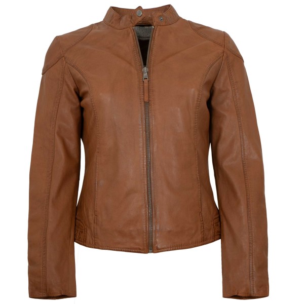Mauritius - Damen Lederjacke Lammnappa cognac-14450