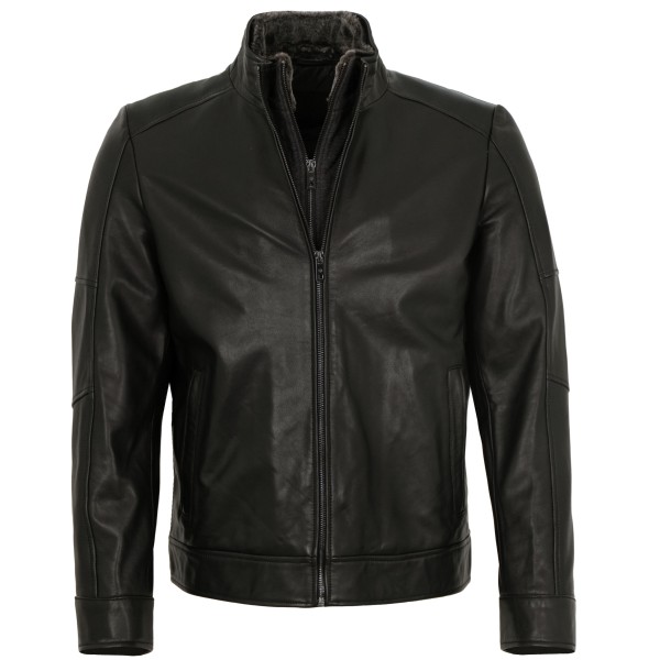 Milestone - Herren Lederjacke Lammnappa schwarz14328