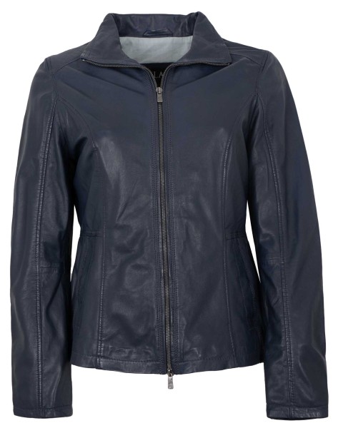 Jilani - Damen Lederjacke Lammnappa navy-14017