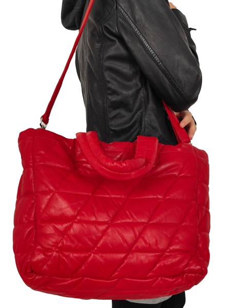 Damen Lederhandtasche Shopper Lammnappa rot-13859-A