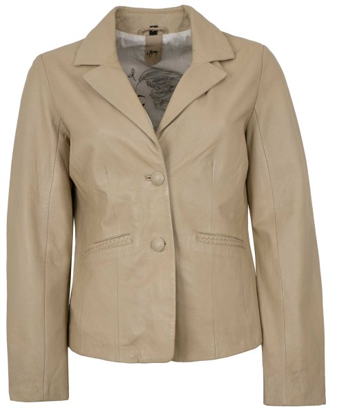 Gipsy by Mauritius - Damen Lederjacke Blazer Lammnappa light beige-13994