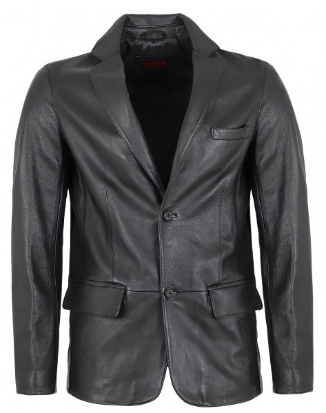 MADDOX - Herren Lederjacke Sakko Lammnappa schwarz-12926
