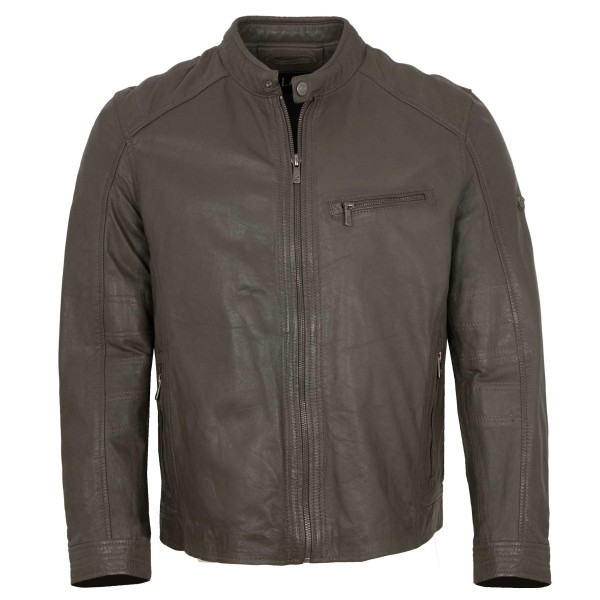 Jilani Collection - Herren Lederjacke Lammnappa grau-14375