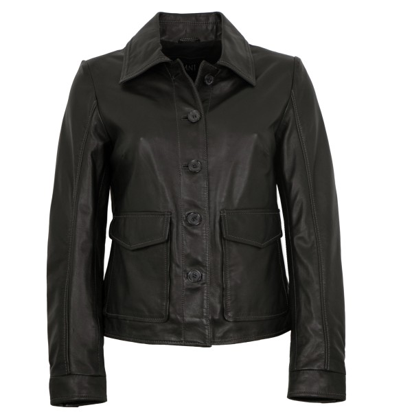Jilani - Damen Lederjacke Lammnappa schwarz-14320