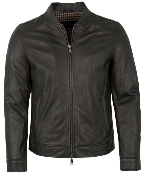 Milestone - Herren Lederjacke Lammnappa schwarz-13878