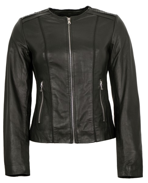 7eleven - Damen Lederjacke Lammnappa schwarz-13801