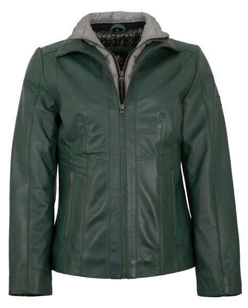 OTTO KERN - Damen Lederjacke Lammnappa grün-14147