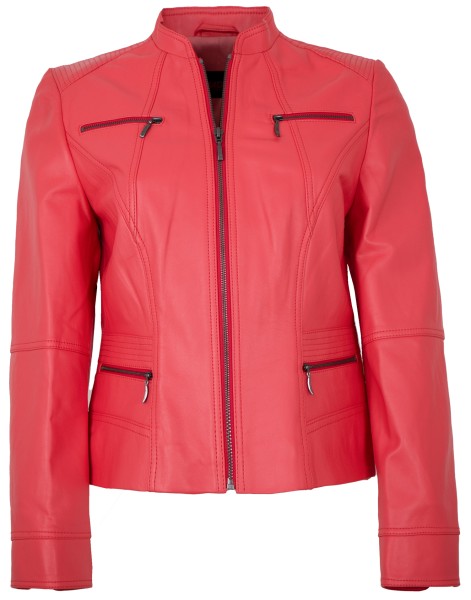 MADDOX - Damen Lederjacke Lammnappa fuchsia-13917