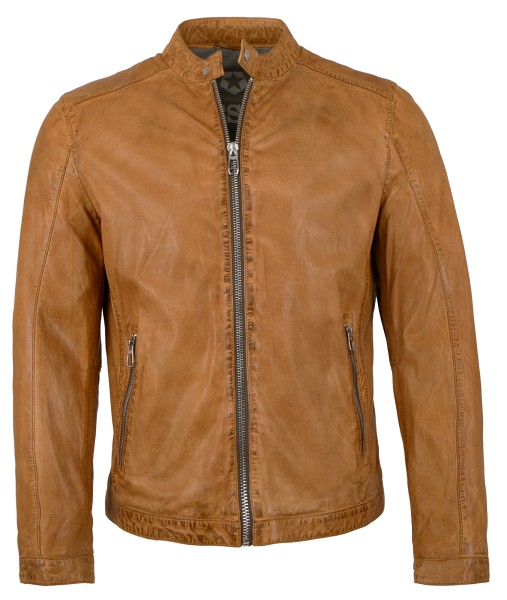 Milestone - Herren Lederjacke Lammnappa camel-13712