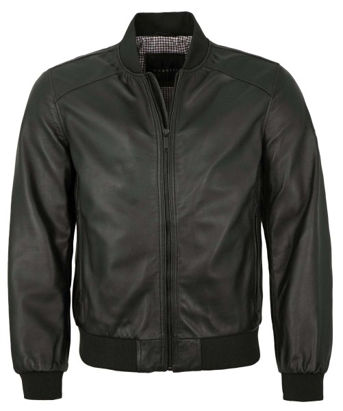 Bugatti - Herren Lederjacke Blouson Lammnappa schwarz-13893