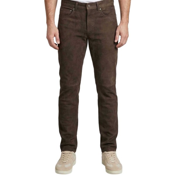 MADDOX - Herren Lederhose Kuhleder Nubukleder braun-14490