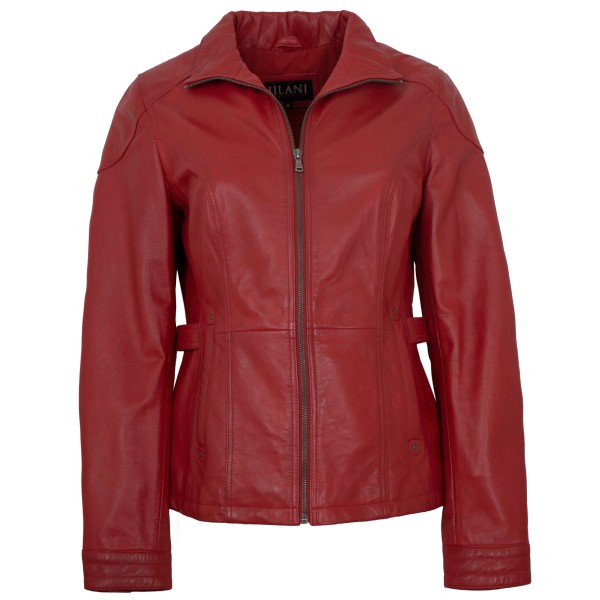 Jilani Collection - Damen Lederjacke Lammnappa rot-14433