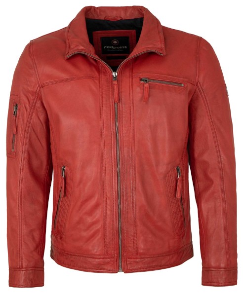 Redpoint - Herren Lederjacke Neuseeländisches Lammnappa rot-13894