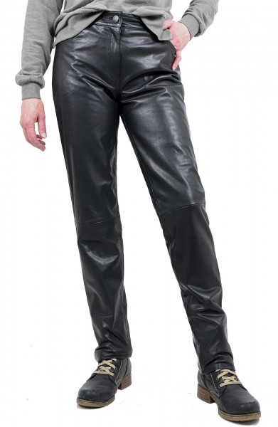 MADDOX - Damen Lederhose Lammnappa schwarz-12623-1