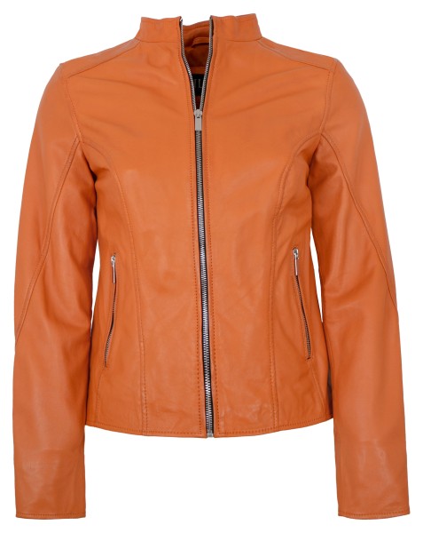 Jilani - Damen Lederjacke Lammnappa orange-13986