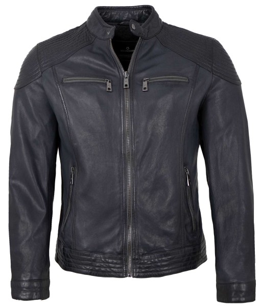 Milestone - Herren Lederjacke Lammnappa marine-13877