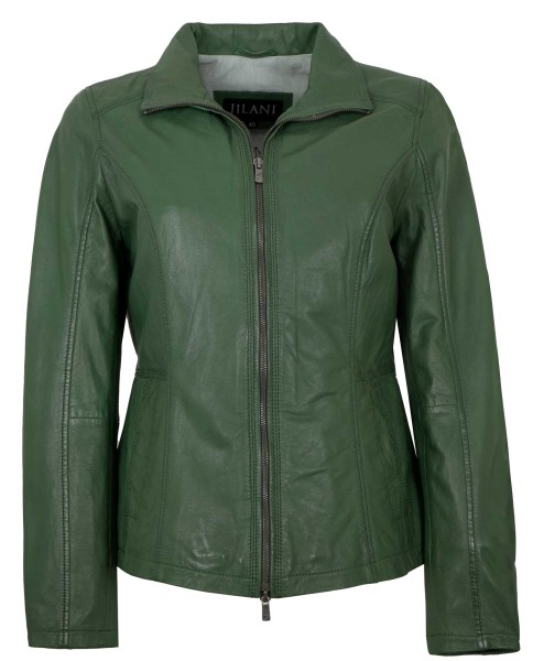 Jilani - Damen Lederjacke Lammnappa salbei grün-14018