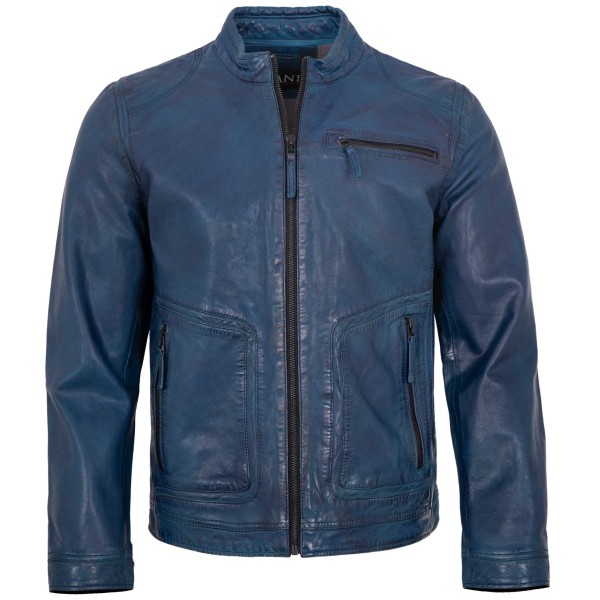 Jilani - Herren Lederjacke Lammnappa blau-14499
