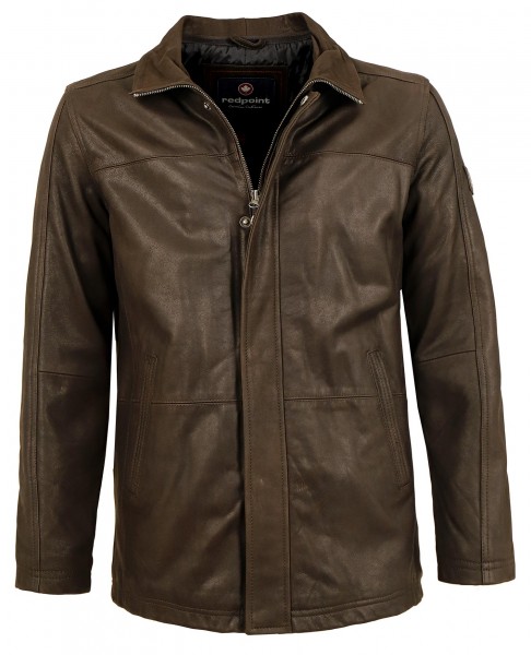 Redpoint - Herren Lederjacke Longjacke Lammnubuk dunkelbraun-12668-2