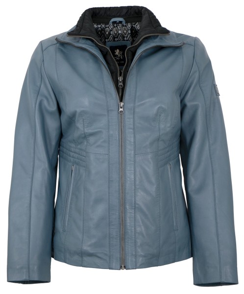 OTTO KERN - Damen Lederjacke Lammnappa blau-14148