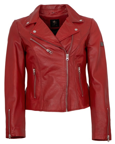 OTTO KERN - Damen Lederjacke Bikerjacke Lammnappa rot-14137