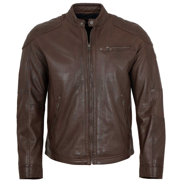Jilani Collection - Herren Lederjacke Lammnappa braun-14371